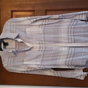 Blue & white stripped button down shirt